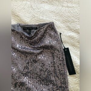 silver sequins skirt